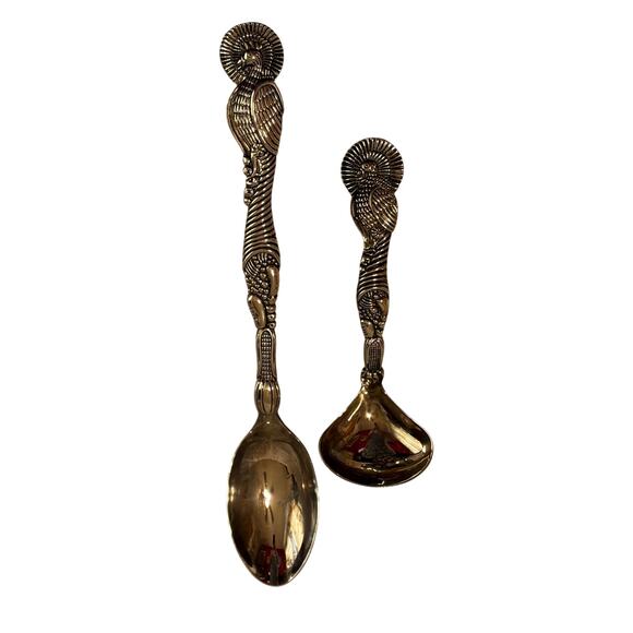 Godinger Silver Plate Thanksgiving Serving Spoon & Ladle Turkey Design EUC - Picture 3 of 7